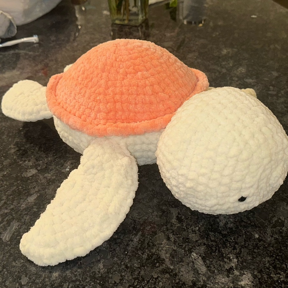 Handmade Turtle Amigurumi Crochet Jumbo Stuffed Animal Plushie